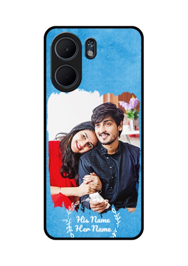 Oppo A5x 5G Custom Glass Phone Case - Blue Color Vintage Design