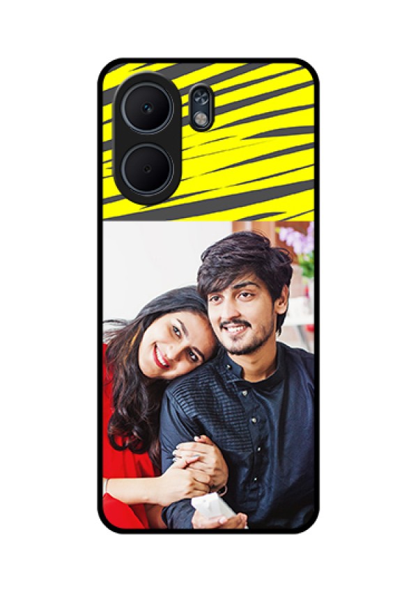 Oppo A5x 5G Custom Glass Phone Case - Yellow Abstract Design
