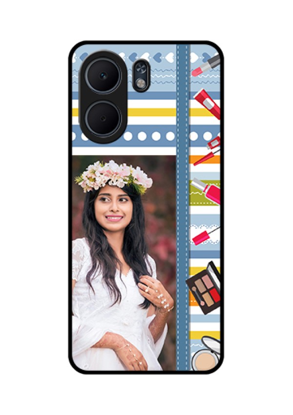 Oppo A5x 5G Custom Glass Phone Case - Makeup Icons Design