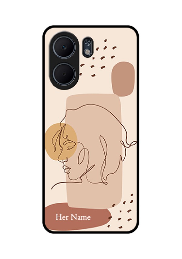 Oppo A5x 5G Custom Glass Phone Case - Calm Woman Line Art Design
