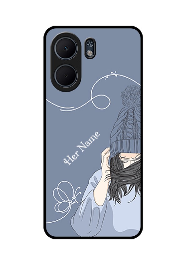 Oppo A5x 5G Custom Glass Phone Case - Girl In Winter Outfit Design