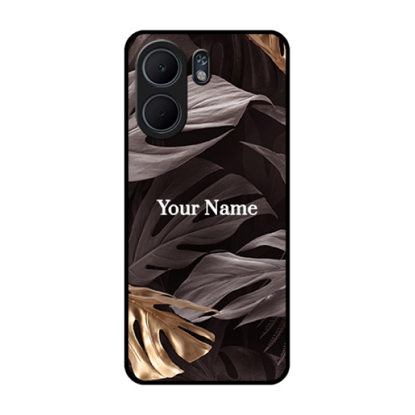 Oppo A5x 5G Custom Glass Phone Case - Wild Leaves Digital Paint Design Oppo A5x 5G Custom Glass Phone Case - Wild Leaves Digital Paint Design