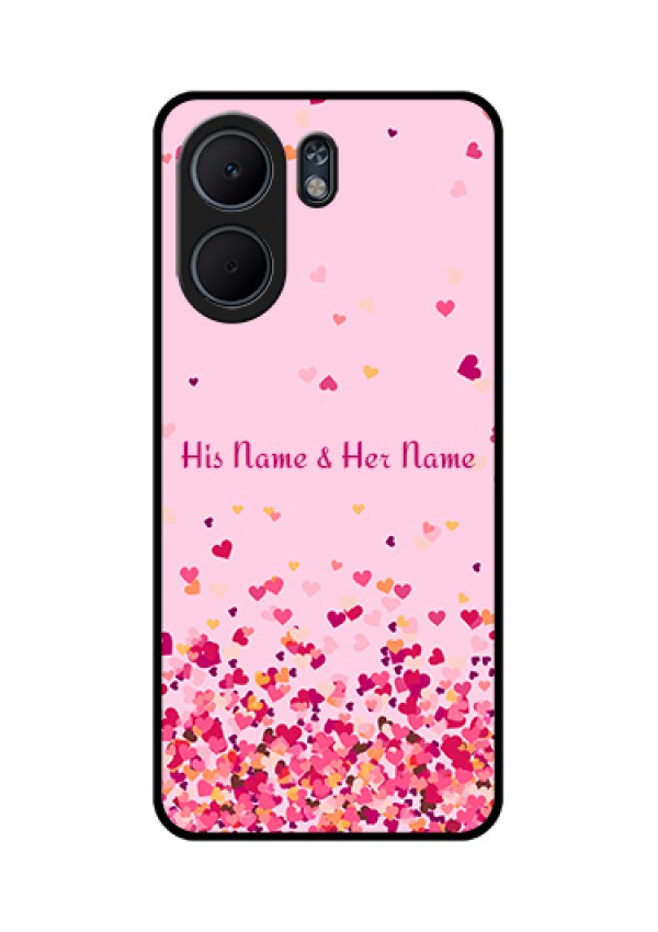 Oppo A5x 5G Custom Glass Phone Case - Floating Hearts Design