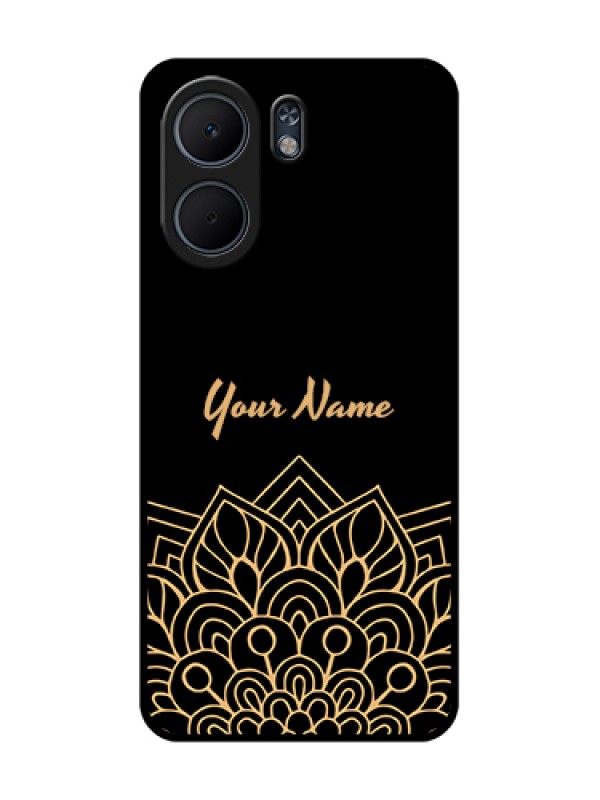 Custom Oppo A5x 5G Custom Glass Phone Case - Golden Mandala Design