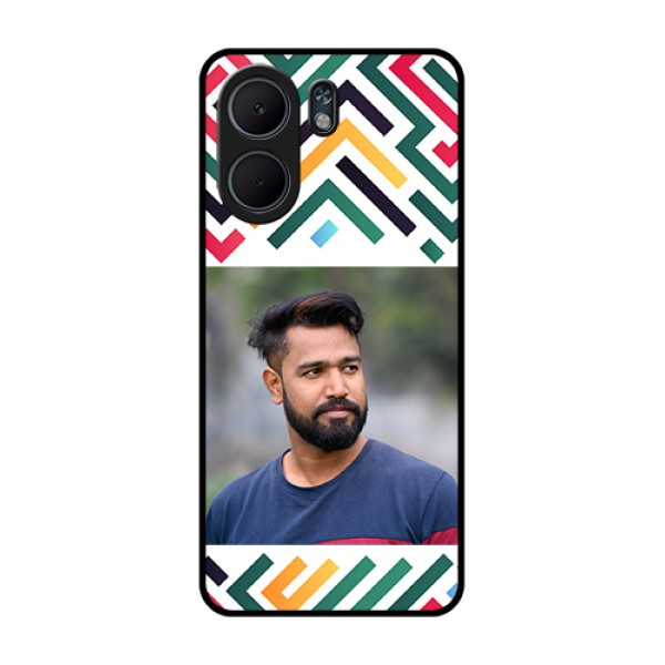 Oppo A5x 5G Custom Glass Phone Case - Colorful Maze Pattern Design Oppo A5x 5G Custom Glass Phone Case - Colorful Maze Pattern Design