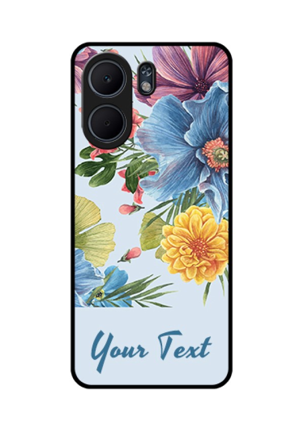 Oppo A5x 5G Custom Glass Phone Case - Stunning Watercolored Flowers Painting Design