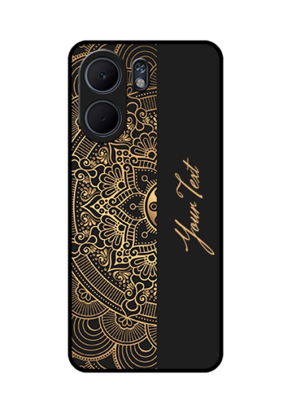 Oppo A5x 5G Custom Glass Phone Case - Mandala Art With Custom Text Design