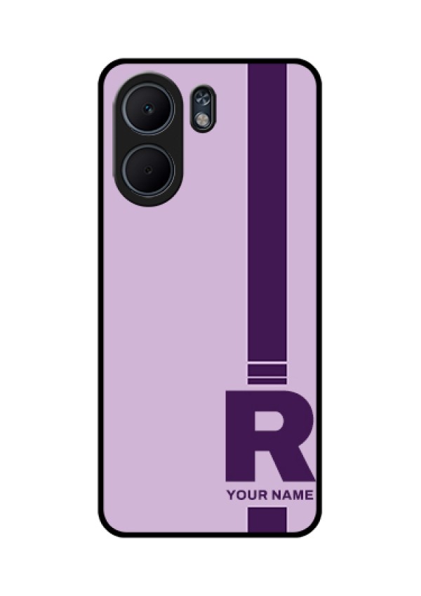 Oppo A5x 5G Custom Glass Phone Case - Simple Dual Tone Stripe With Name Design
