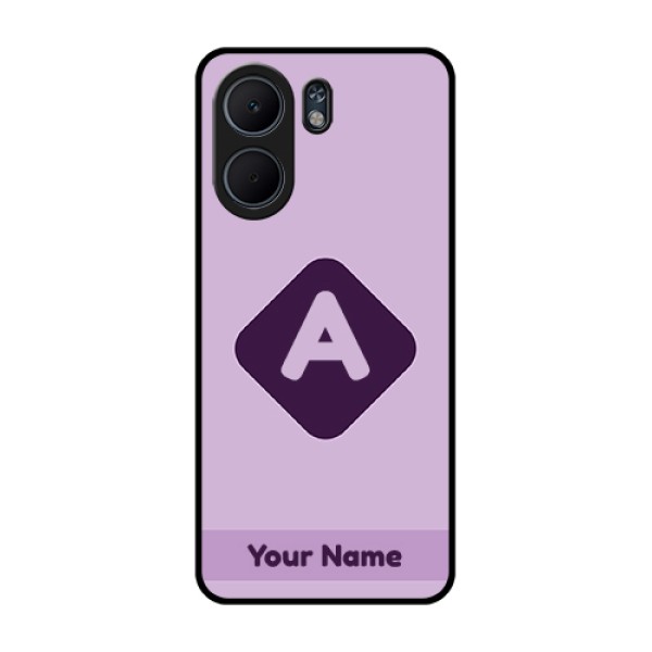 Oppo A5x 5G Custom Glass Phone Case - Custom Letter In Curved Badge Design