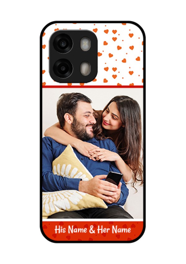 Oppo A6 Pro 5G Custom Glass Phone Case - Orange Love Symbol Design