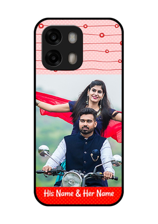 Oppo A6 Pro 5G Custom Glass Phone Case - Red Pattern Case Design