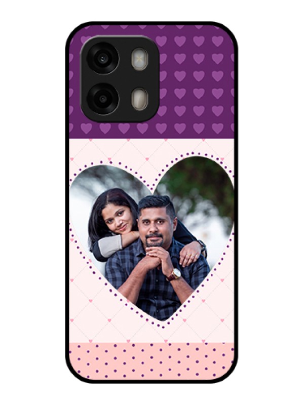 Custom Oppo A6 Pro 5G Custom Glass Phone Case - Violet Love Dots Design
