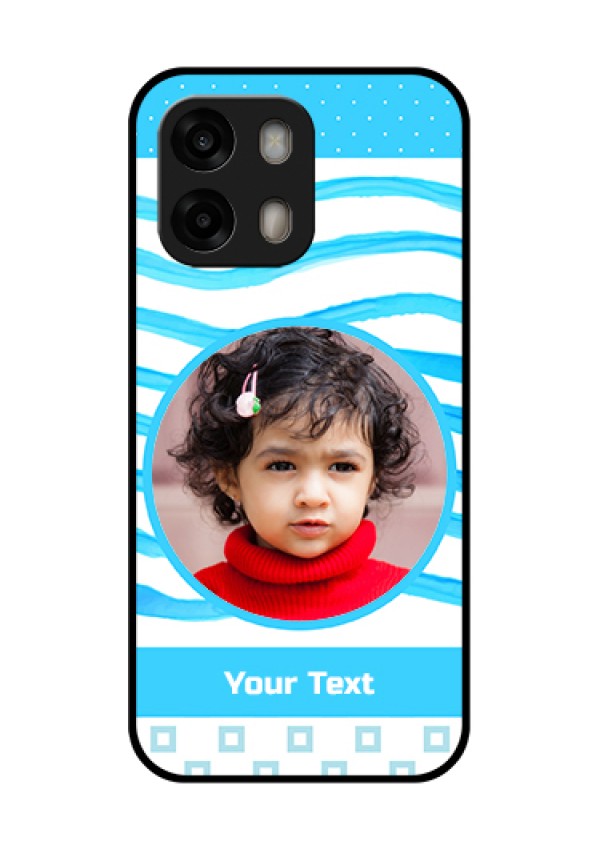 Oppo A6 Pro 5G Custom Glass Phone Case - Simple Blue Case Design