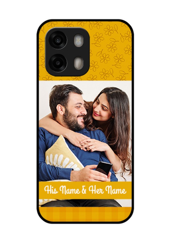 Oppo A6 Pro 5G Custom Glass Phone Case - Yellow Floral Design