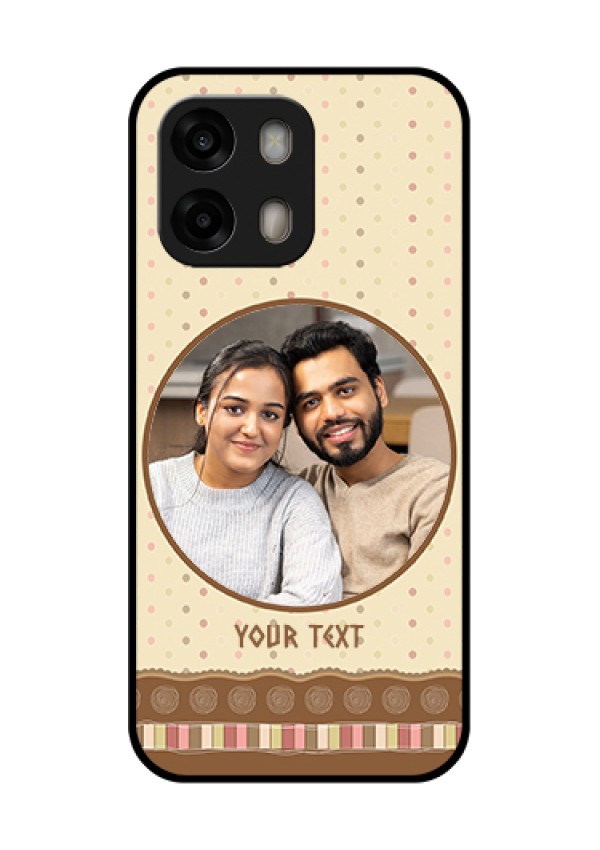 Oppo A6 Pro 5G Custom Glass Phone Case - Brown Dotted Mobile Case Design