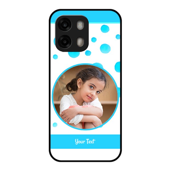 Oppo A6 Pro 5G Custom Glass Phone Case - Blue Bubbles Pattern Design