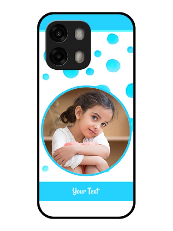 Custom Oppo A6 Pro 5G Custom Glass Phone Case - Blue Bubbles Pattern Design