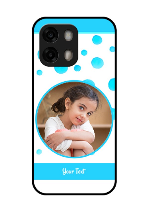 Oppo A6 Pro 5G Custom Glass Phone Case - Blue Bubbles Pattern Design