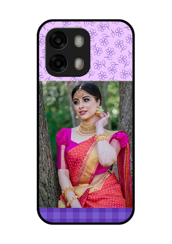 Oppo A6 Pro 5G Custom Glass Phone Case - Purple Floral Design
