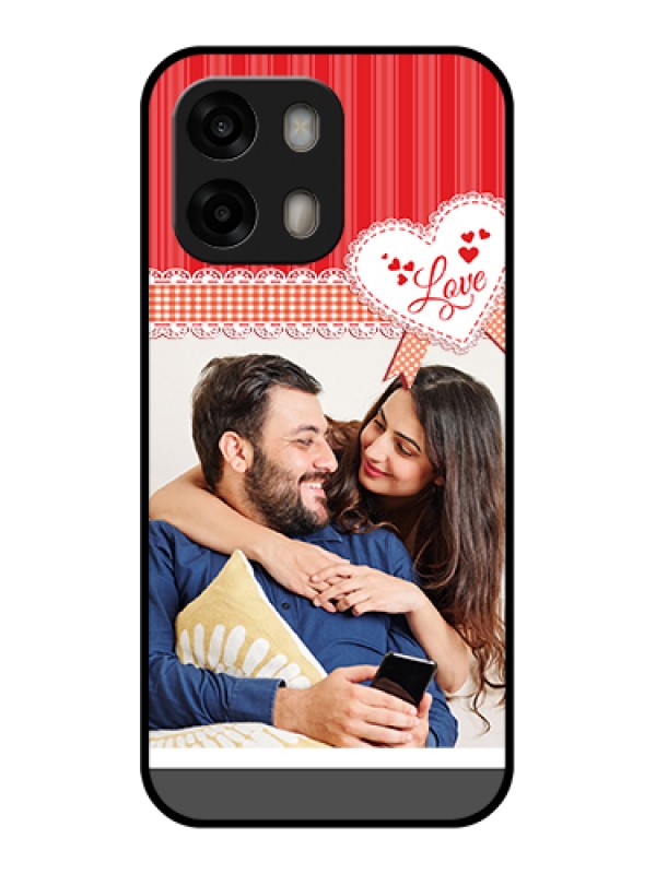 Custom Oppo A6 Pro 5G Custom Glass Phone Case - Red Love Pattern Design