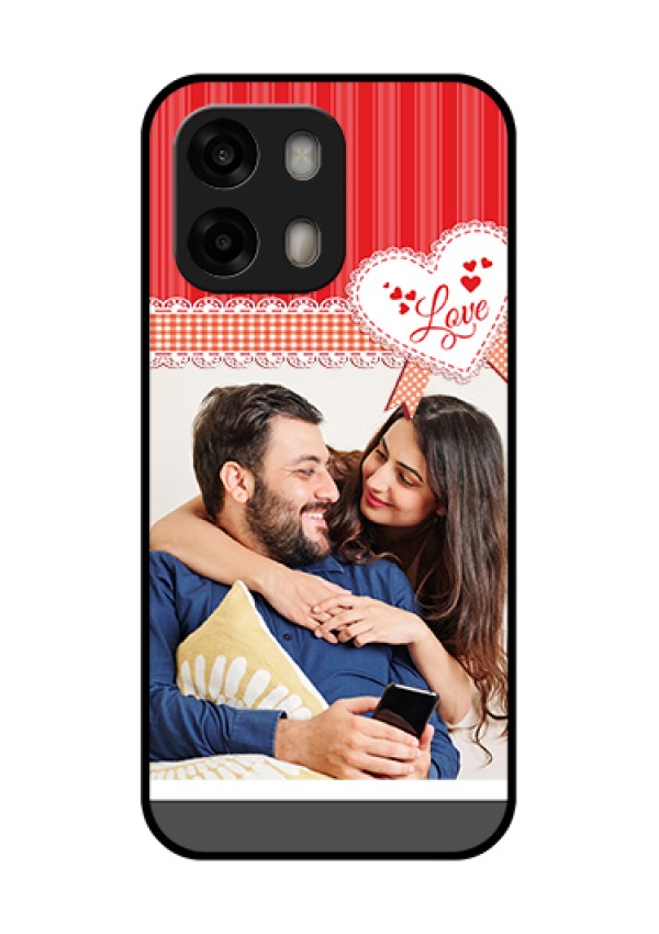 Oppo A6 Pro 5G Custom Glass Phone Case - Red Love Pattern Design