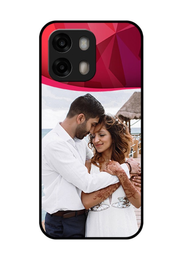 Oppo A6 Pro 5G Custom Glass Phone Case - Red Abstract Design