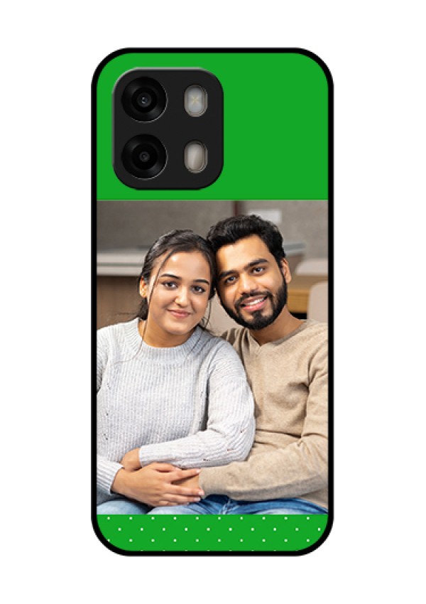 Oppo A6 Pro 5G Custom Glass Phone Case - Green Pattern Design
