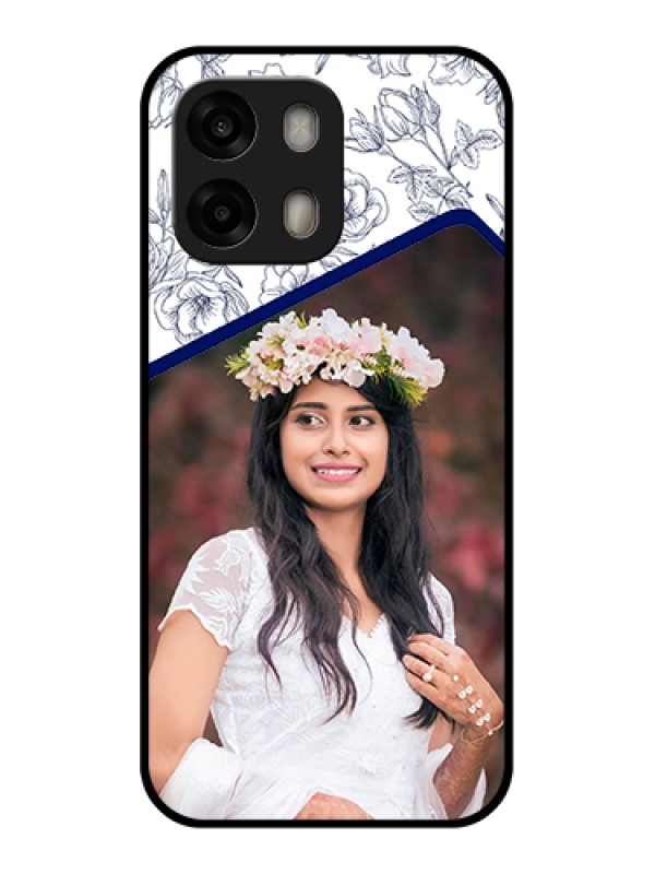 Custom Oppo A6 Pro 5G Custom Glass Phone Case - Classy Floral Design