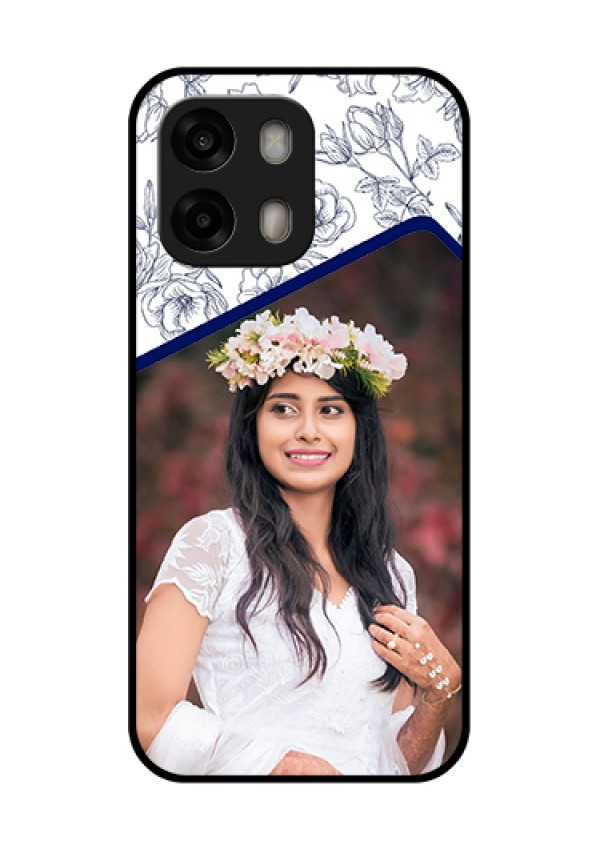 Oppo A6 Pro 5G Custom Glass Phone Case - Classy Floral Design