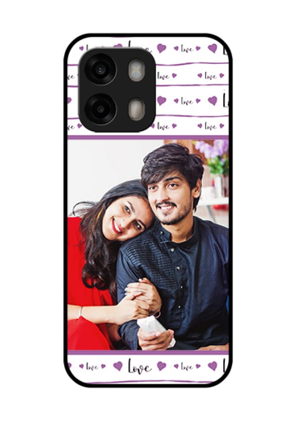 Oppo A6 Pro 5G Custom Glass Phone Case - Couples Heart Design