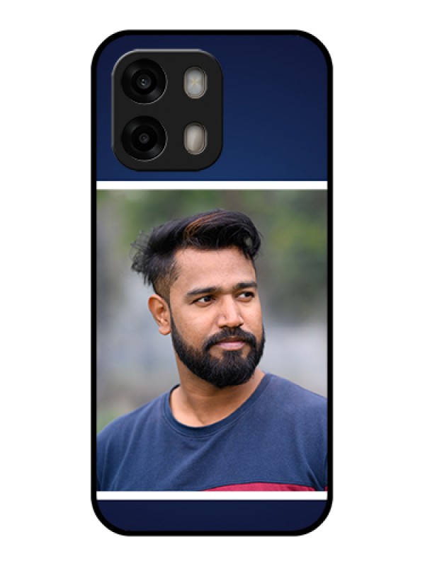 Custom Oppo A6 Pro 5G Custom Glass Phone Case - Simple Royal Blue Design