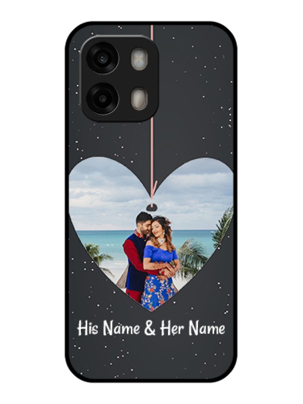 Custom Oppo A6 Pro 5G Custom Glass Phone Case - Hanging Heart Design