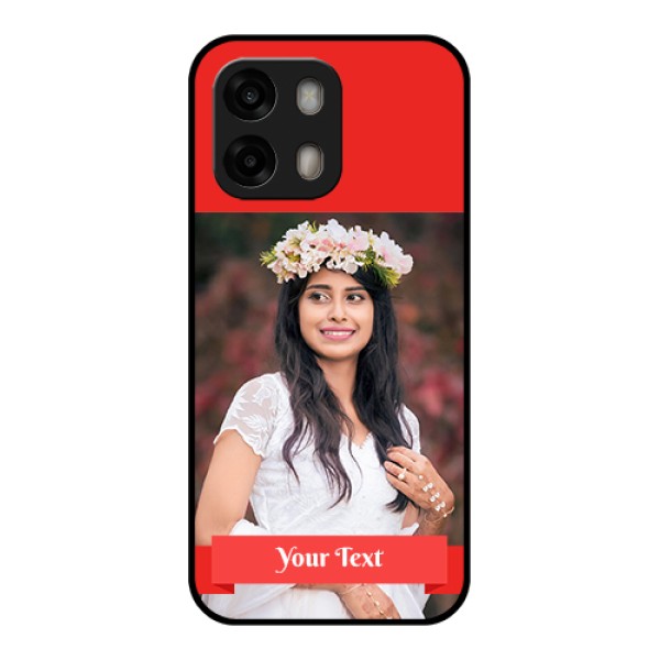 Oppo A6 Pro 5G Custom Glass Phone Case - Simple Red Color Design