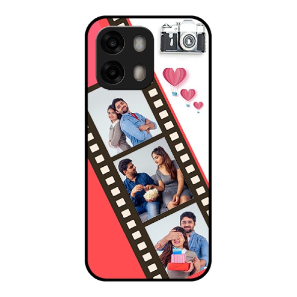 Oppo A6 Pro 5G Custom Glass Phone Case - 3 Image Holder With Film Reel