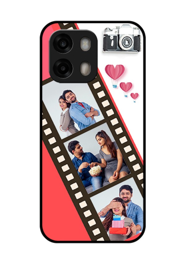 Oppo A6 Pro 5G Custom Glass Phone Case - 3 Image Holder With Film Reel