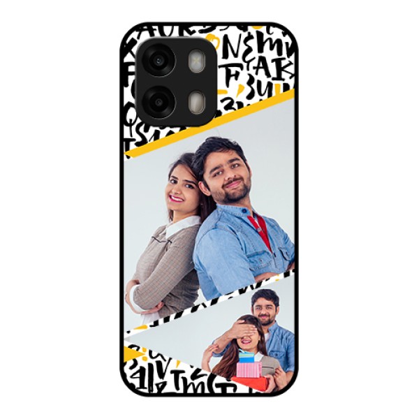 Oppo A6 Pro 5G Custom Glass Phone Case - Letters Pattern Design