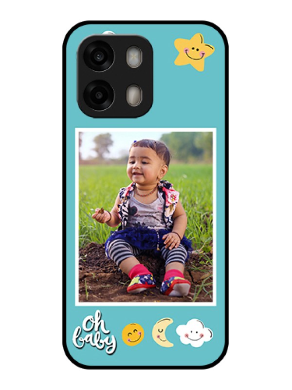 Custom Oppo A6 Pro 5G Custom Glass Phone Case - Smiley Kids Stars Design
