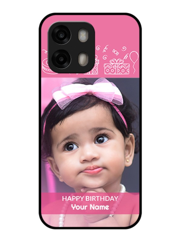 Custom Oppo A6 Pro 5G Custom Glass Phone Case - With Birthday Line Art Design