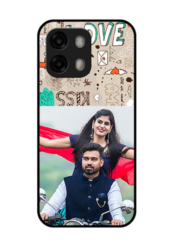 Oppo A6 Pro 5G Custom Glass Phone Case - Love Doodle Pattern