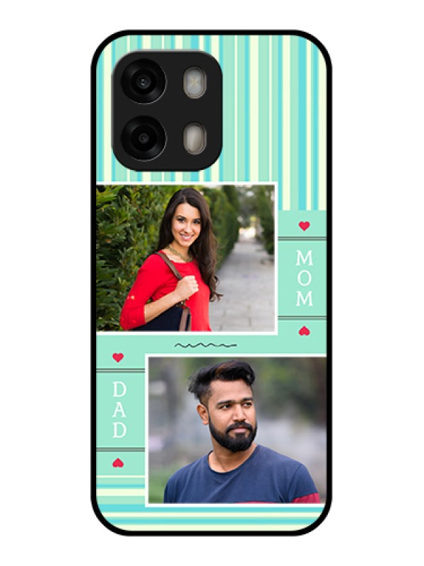 Custom Oppo A6 Pro 5G Custom Glass Phone Case - Mom & Dad Pic Design