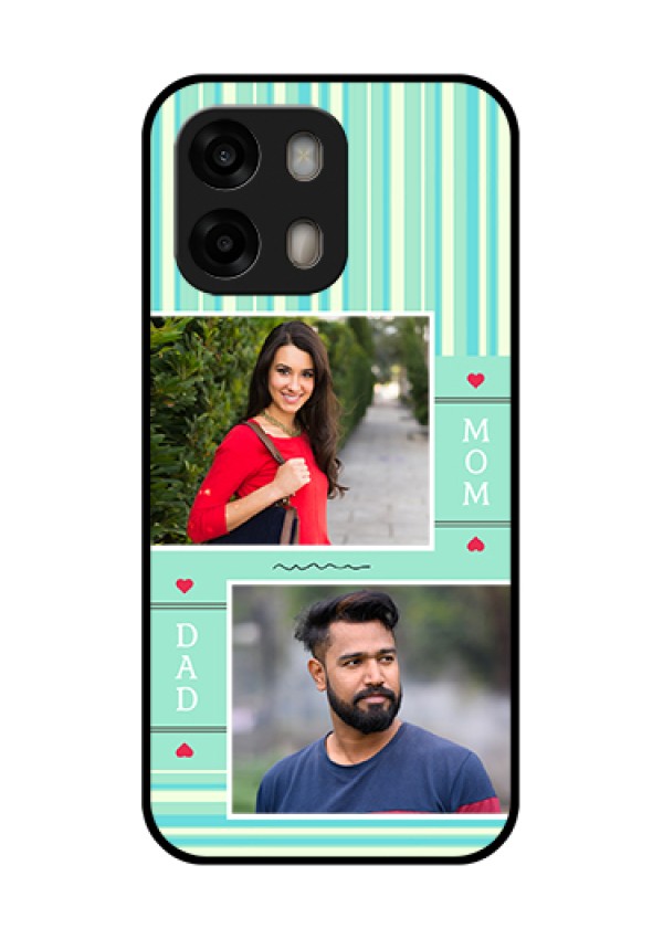 Oppo A6 Pro 5G Custom Glass Phone Case - Mom & Dad Pic Design