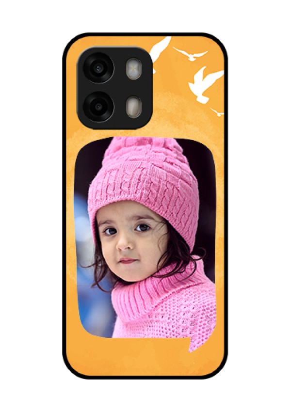 Oppo A6 Pro 5G Custom Glass Phone Case - Water Color Design With Bird Icons