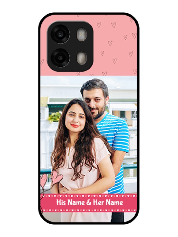 Custom Oppo A6 Pro 5G Custom Glass Phone Case - Love Design Peach Color