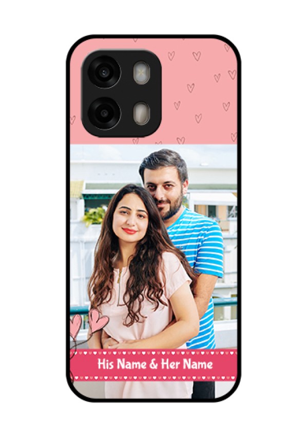 Oppo A6 Pro 5G Custom Glass Phone Case - Love Design Peach Color