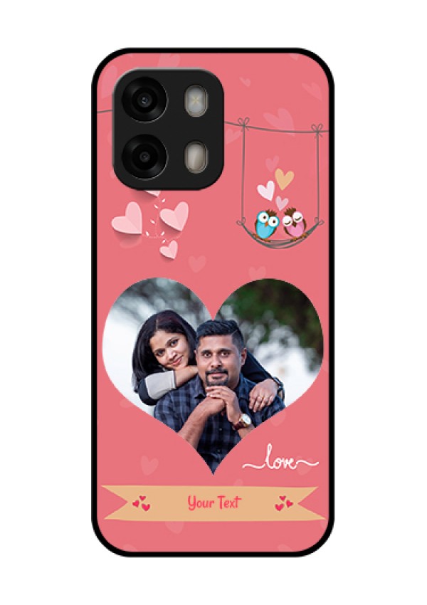 Oppo A6 Pro 5G Custom Glass Phone Case - Peach Color Love Design