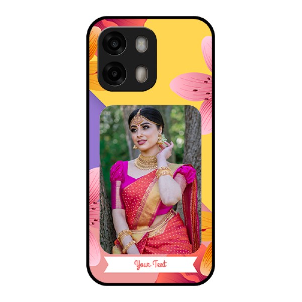 Oppo A6 Pro 5G Custom Glass Phone Case - 3 Image With Vintage Floral Design Oppo A6 Pro 5G Custom Glass Phone Case - 3 Image With Vintage Floral Design