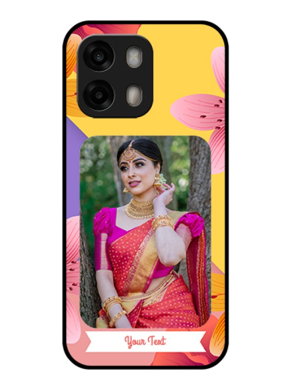 Custom Oppo A6 Pro 5G Custom Glass Phone Case - 3 Image With Vintage Floral Design