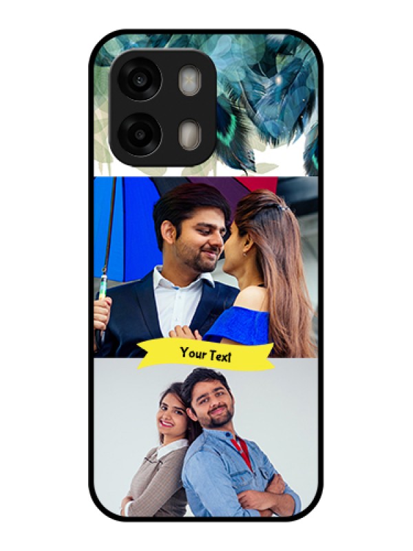 Custom Oppo A6 Pro 5G Custom Glass Phone Case - Image With Boho Peacock Feather Design