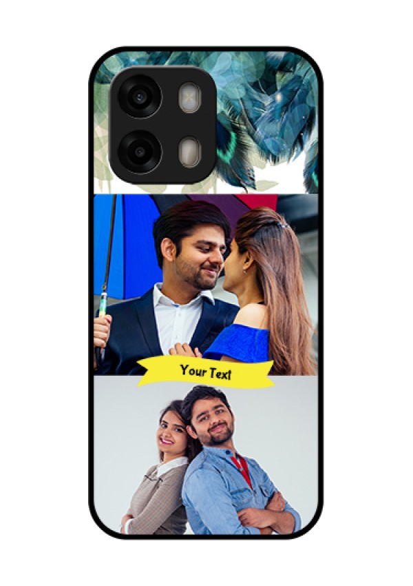 Oppo A6 Pro 5G Custom Glass Phone Case - Image With Boho Peacock Feather Design