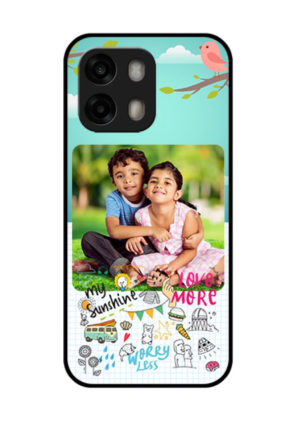 Oppo A6 Pro 5G Custom Glass Phone Case - Doodle Love Design